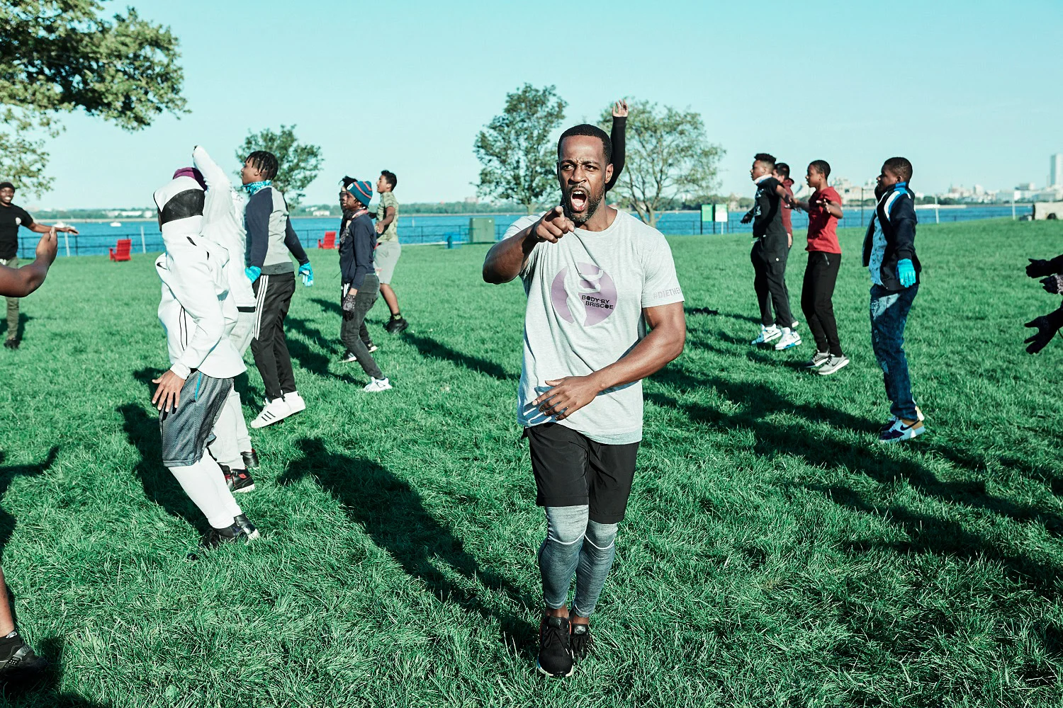 Mastermind + Masterbody outdoor fitness session on the waterfront